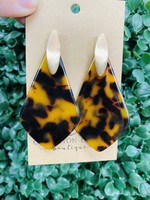 Michelle McDowell Teardrop Acrylic Earrings with Gold Finished Brass Studs