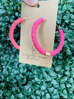 Michelle McDowell Sal Ember Clay Bead Hoop Earrings - Pink