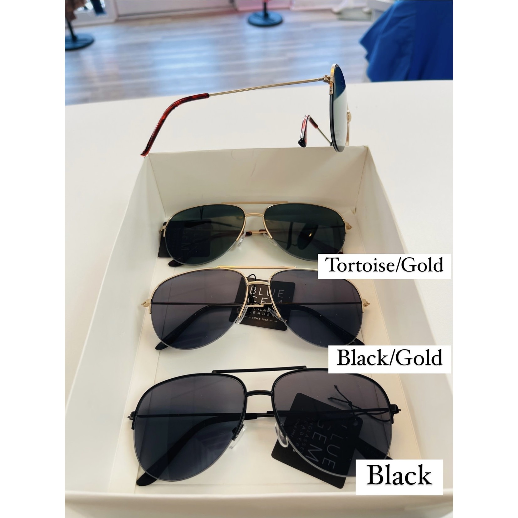 Blue Gem Weekend Collection Aviator Sunglasses