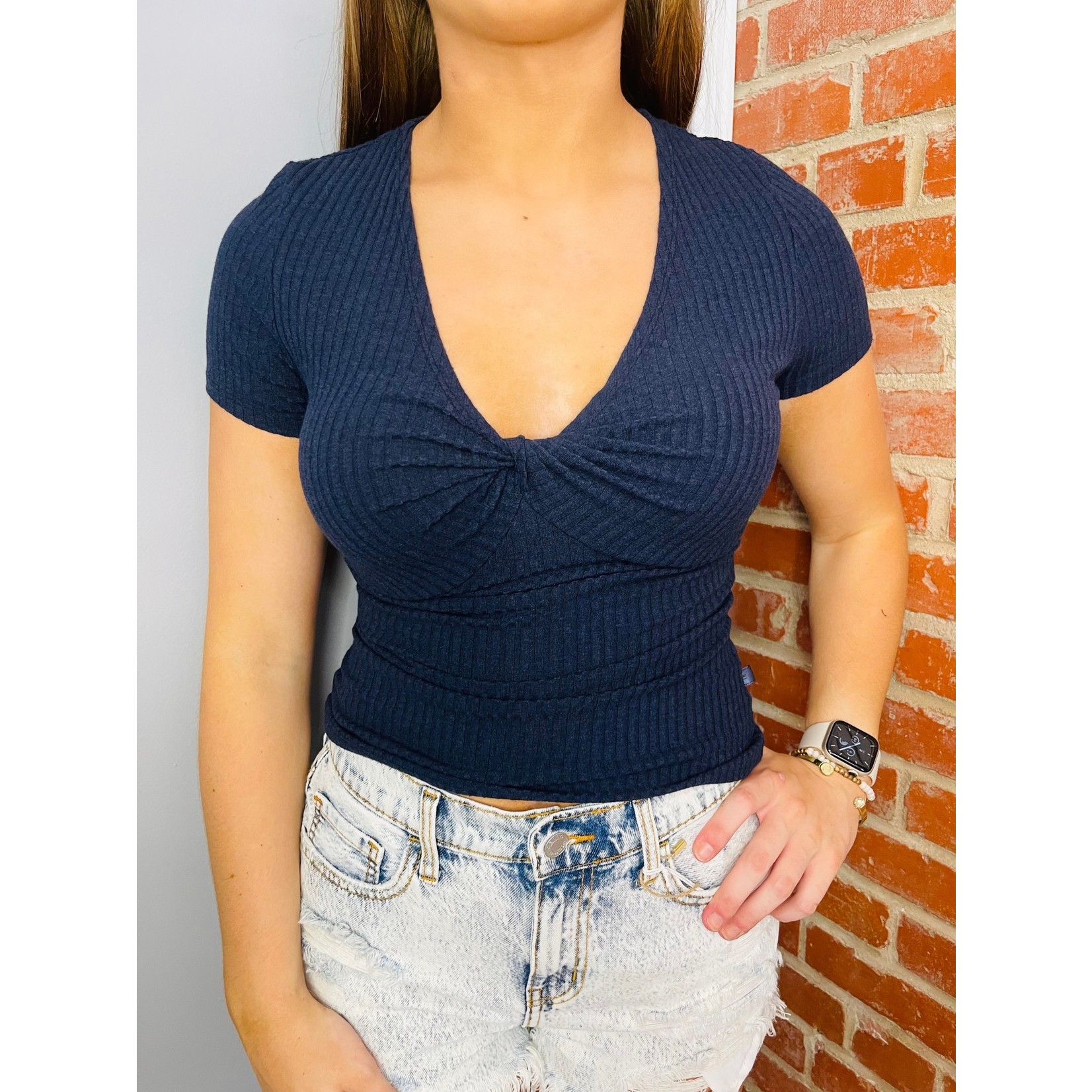 Taylor Twist Front Top - Navy