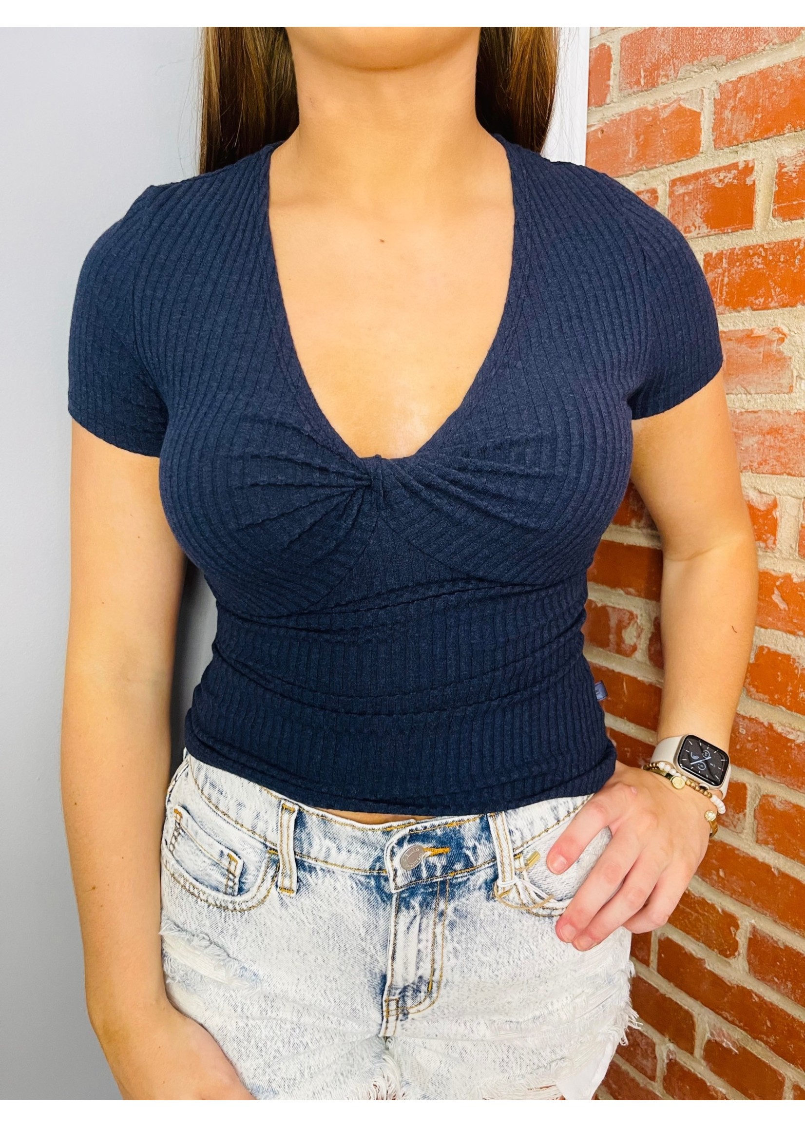 Taylor Twist Front Top - Navy