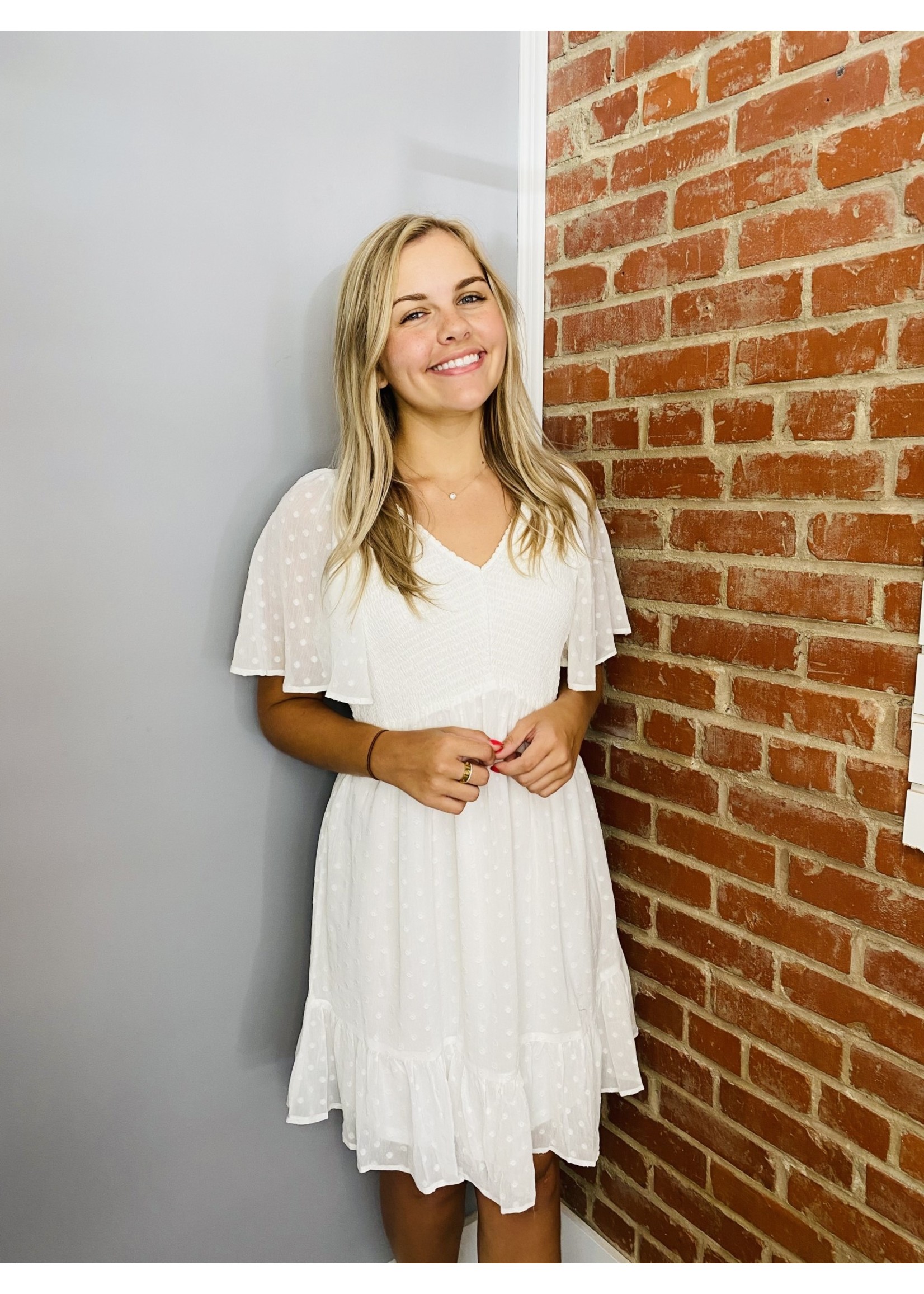 Jodifl White Swiss Dot Dress - COVINGTON CHARM