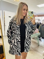 White Zebra Fluffy Jacket