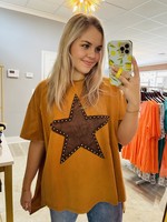 Fantastic Fawn Camel Suede Star Top