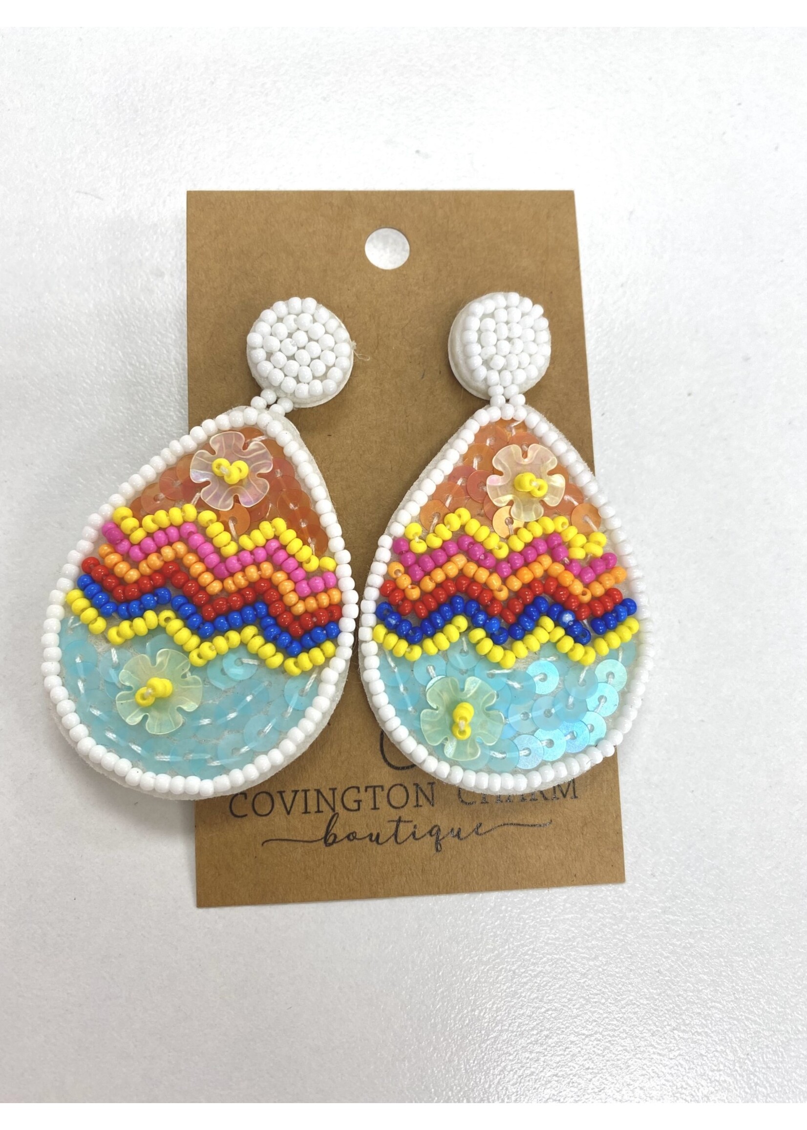 Easter Egg Beaded Earrings