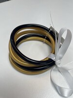 Game Day Jelly Bangle Set-Black & Gold