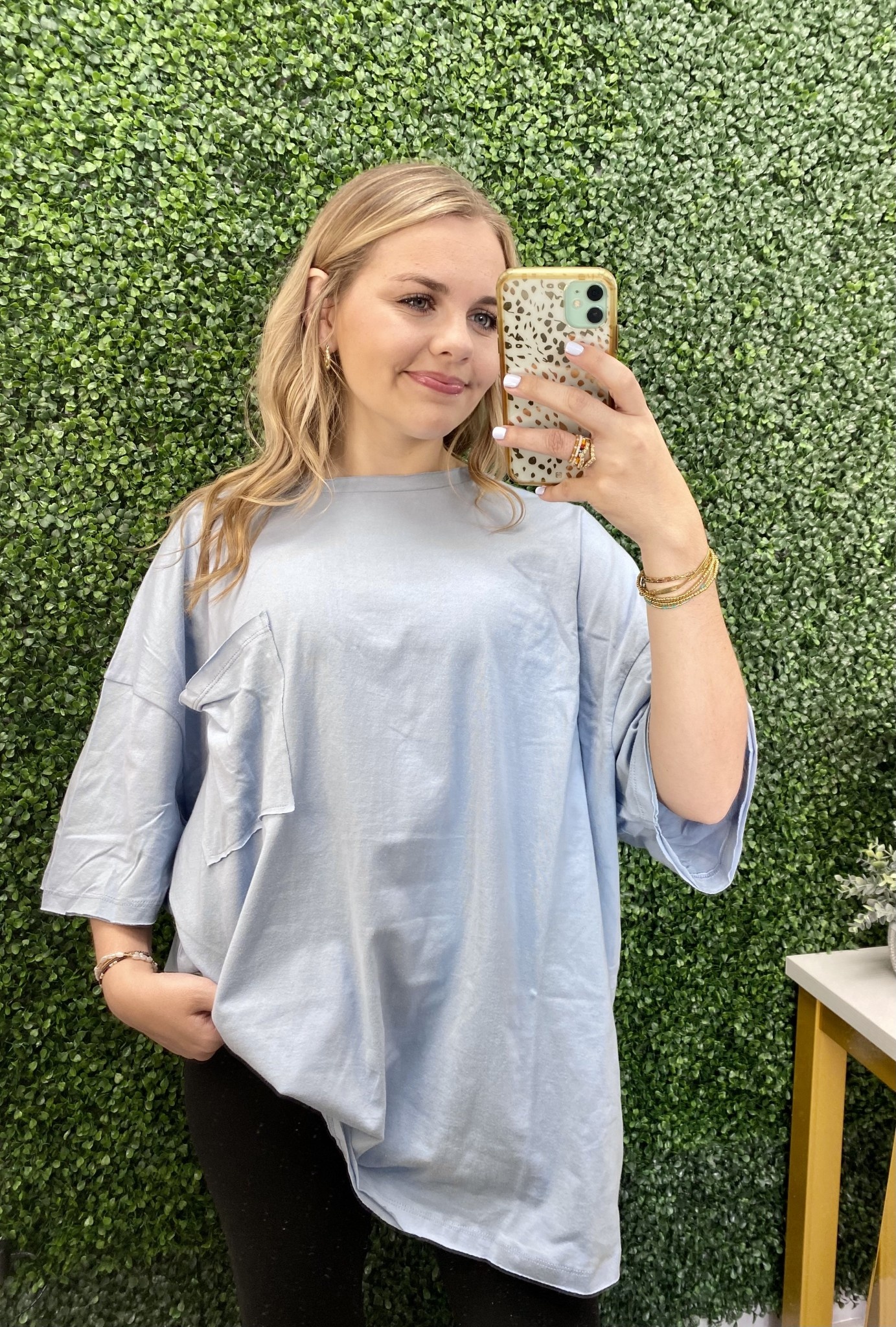 Zenana Cotton Oversized Raw Edge Boyfriend Tee COVINGTON CHARM