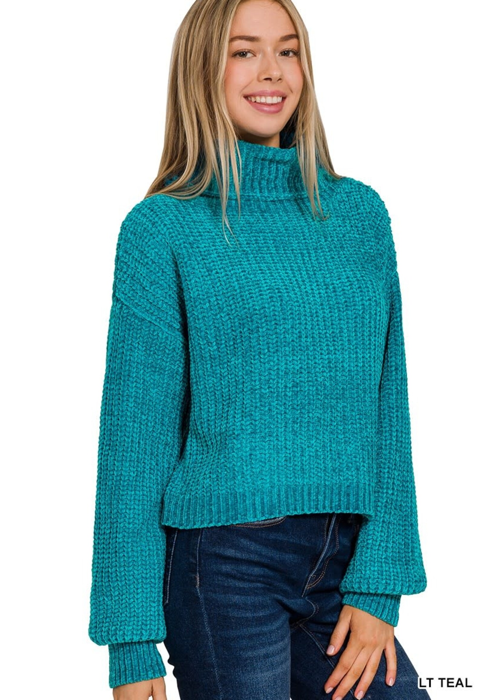 Zenana Chenille Turtleneck Sweater