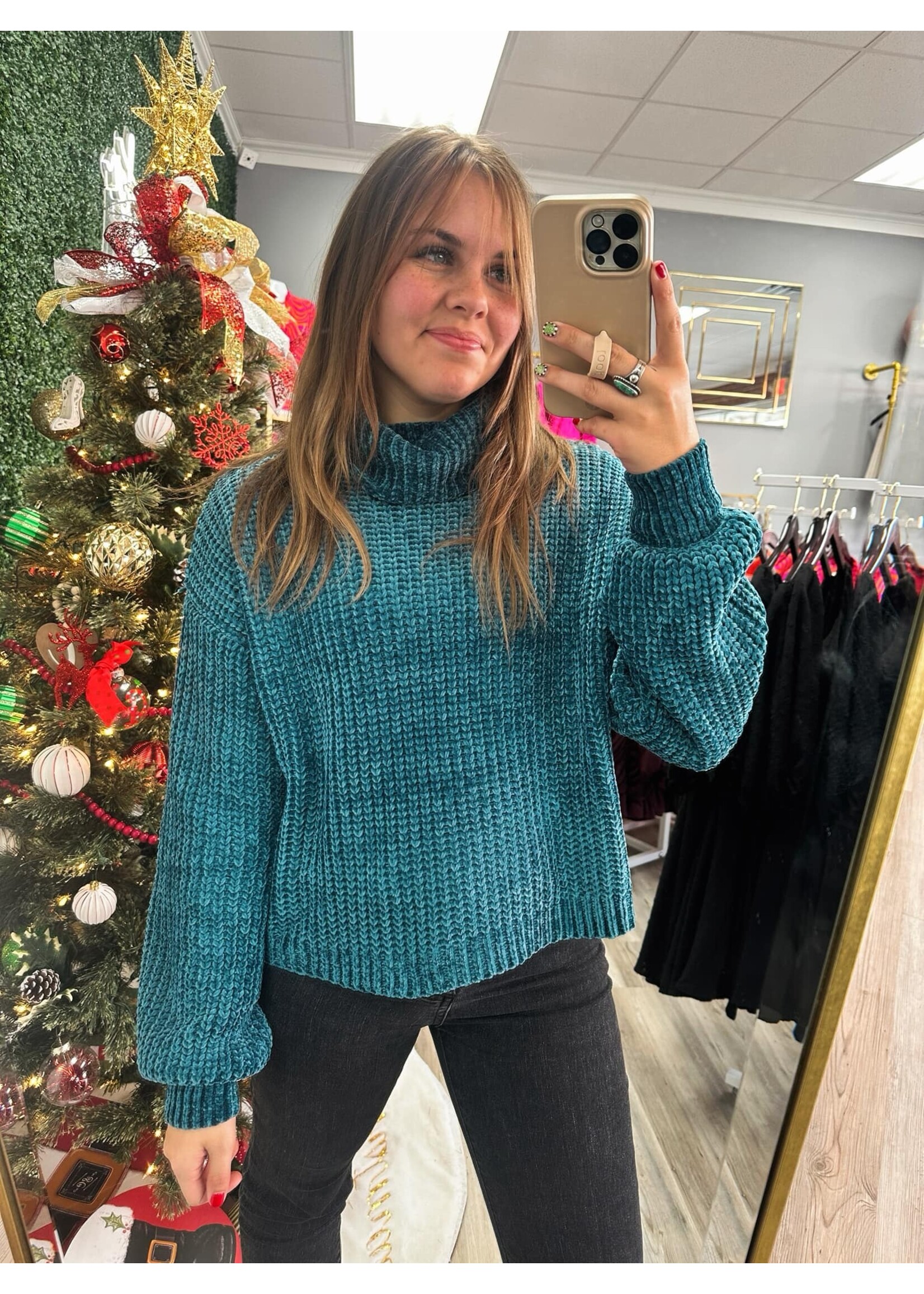 Zenana Chenille Turtleneck Sweater