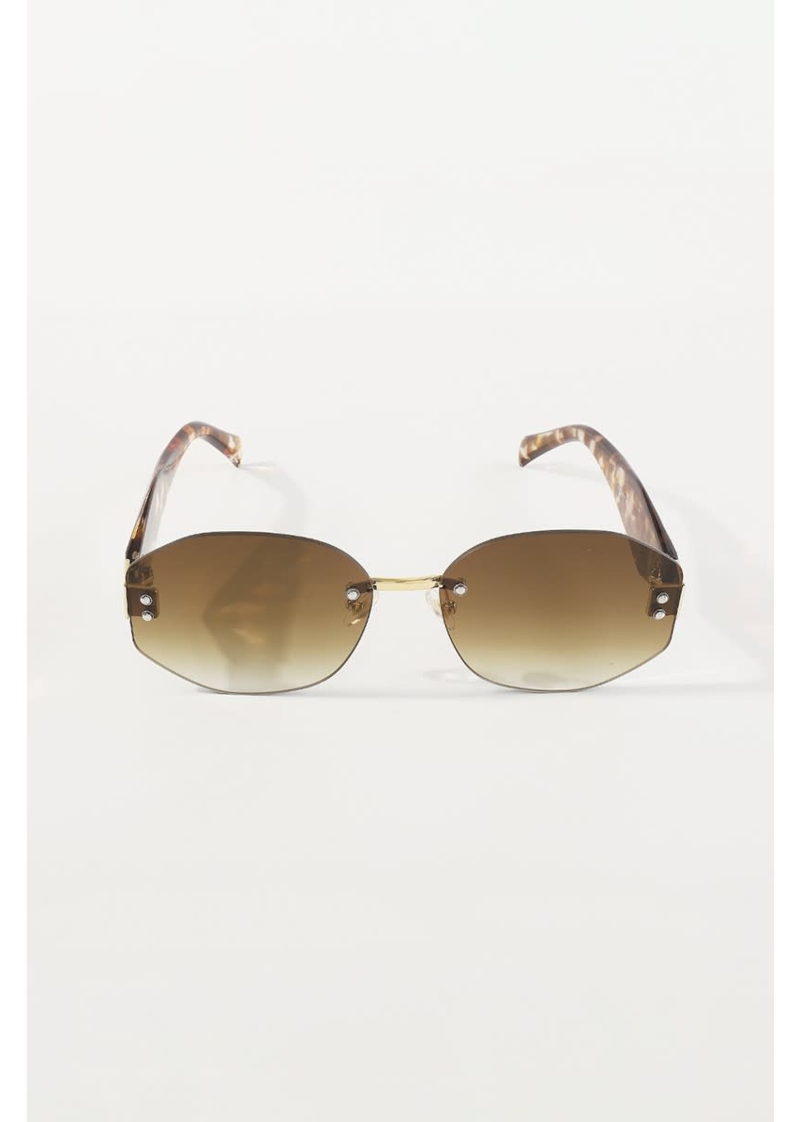 Frameless Ombre Nonagon Sunglasses