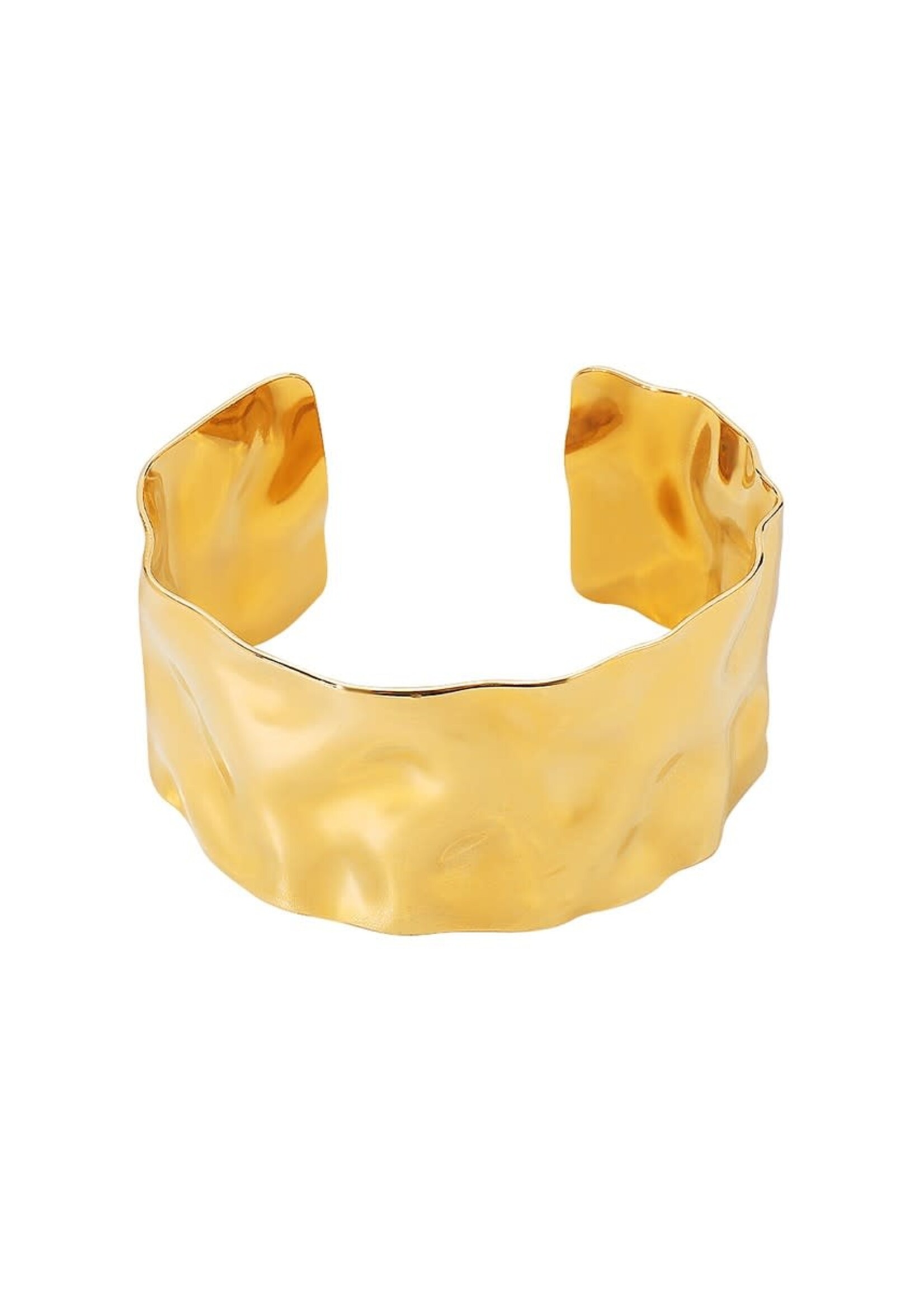 18K Gold Plated Stainless Steel Wide Cuff Bracelet