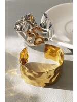 18K Gold Plated Stainless Steel Wide Cuff Bracelet