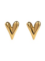 18K Gold Plated Stainless Steel Heart Stud Earrings
