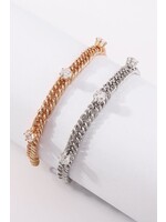 Charm Rhinestone Link Chain Bracelet