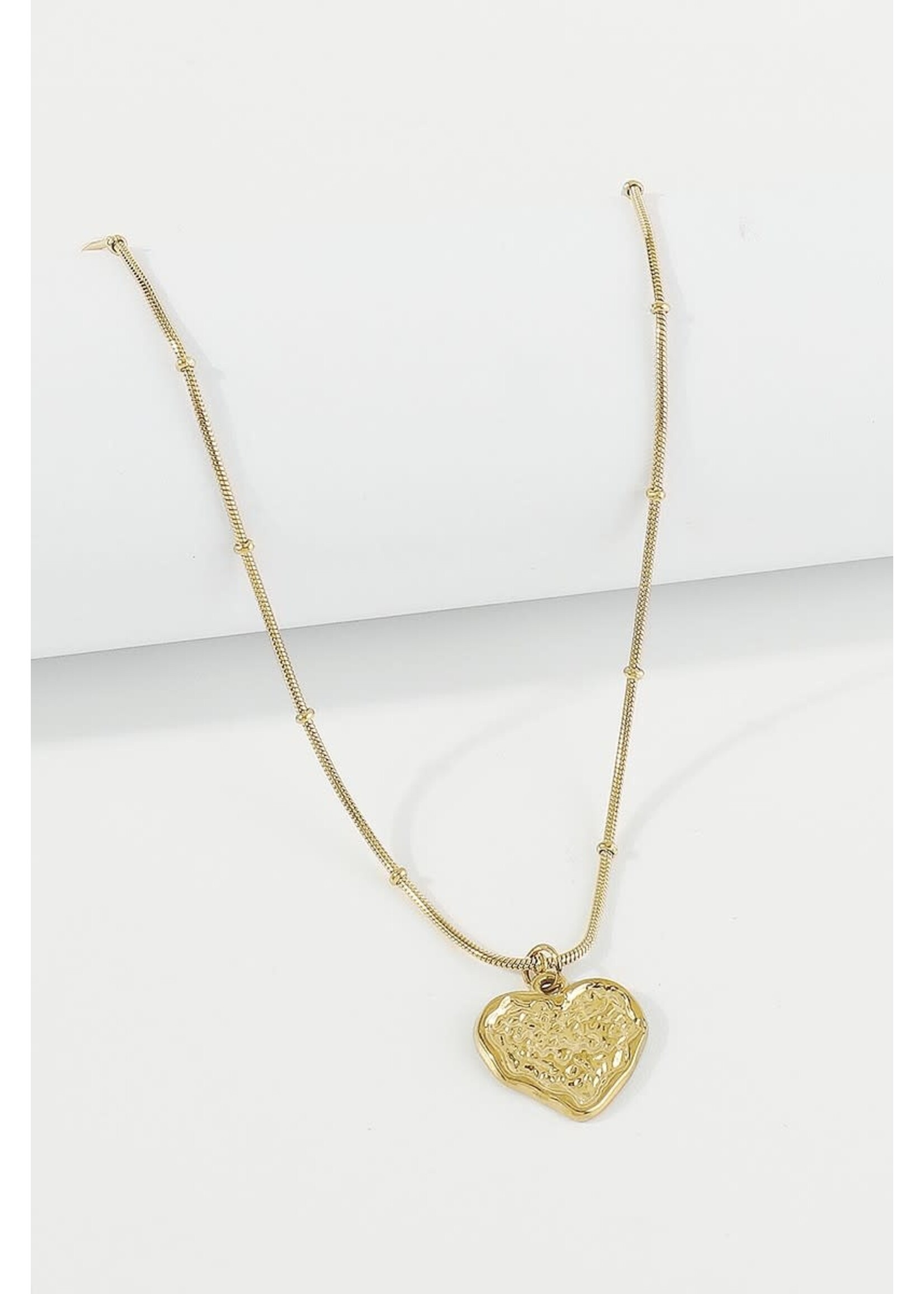 18K Gold Stainless Steel Heart Dainty Necklace