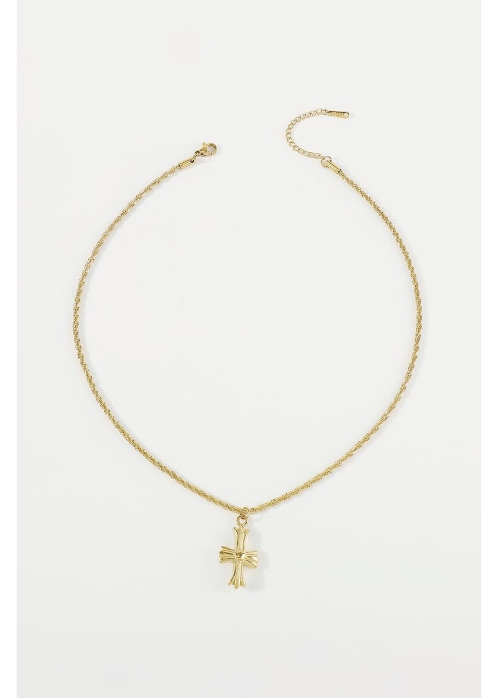 18K Gold Plated Stainless Steel Cross Necklace