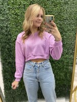 Lilac Cable Knit Crop Sweater