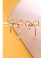 Rope Bow Design Stud Earrings