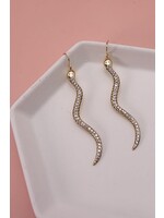 Rhinestone Snake Drop Earrings