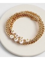 BFF & EVER 3 Layer Gold Bead Bracelets