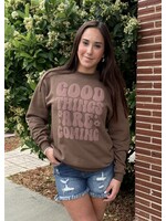 Good Things Are Coming Floral Puff Sweatshirt