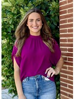 Cape Short Sleeve Loose Top w/Back Tie