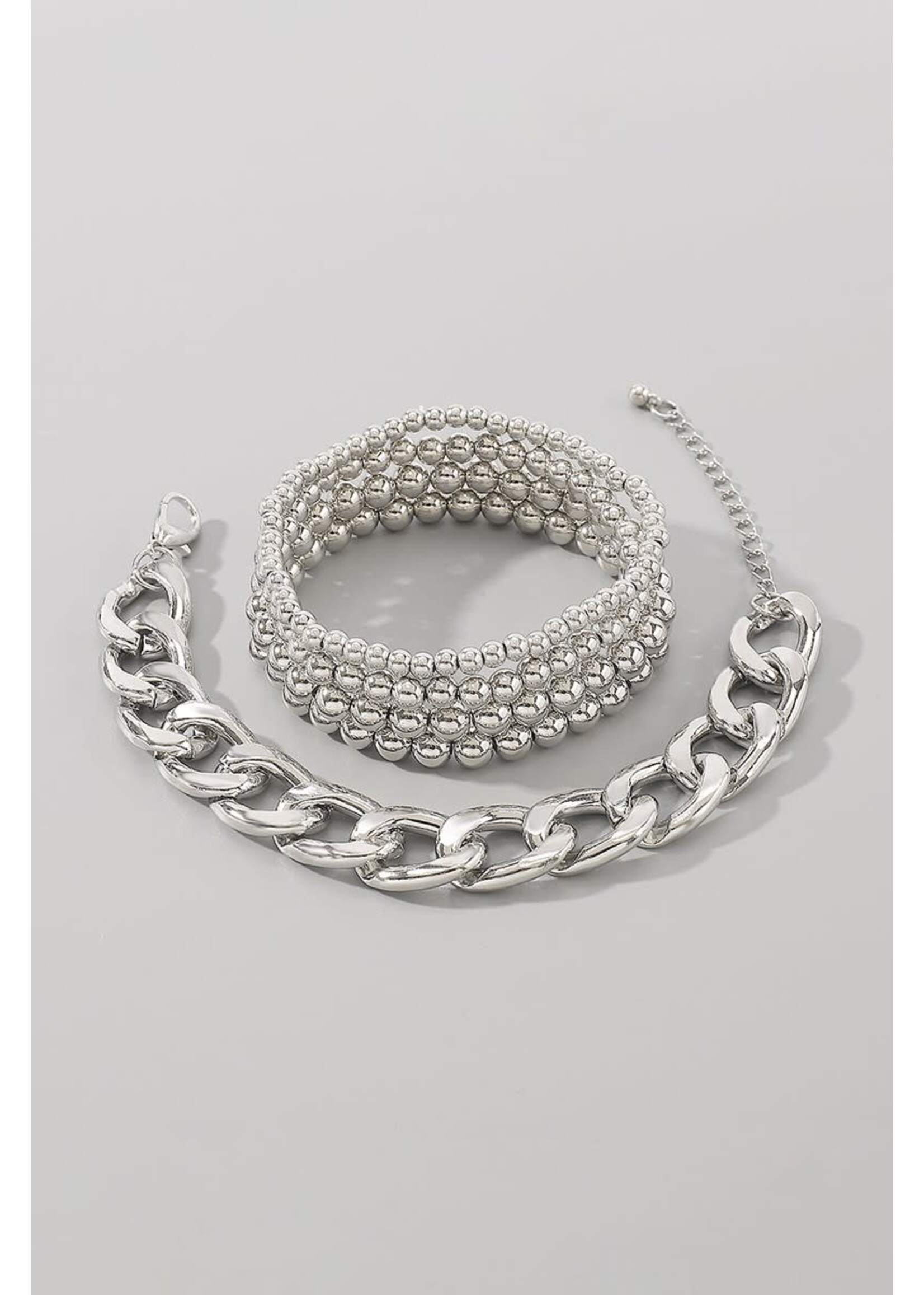 Urban Chain Bead Bracelet Set