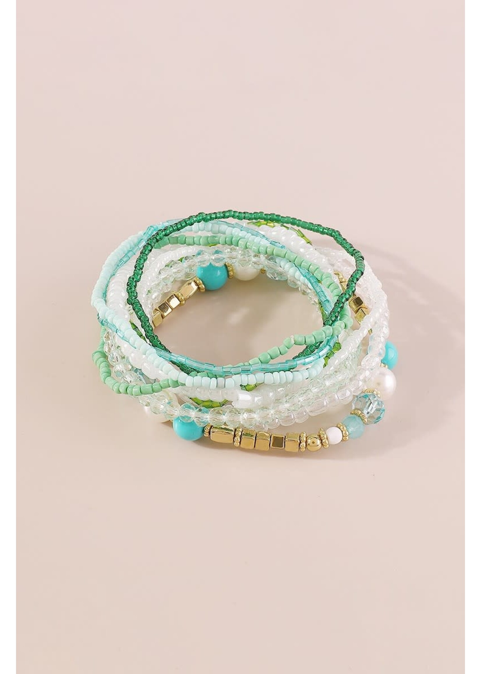10pcs Pearl Beaded Bracelet Set