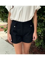 Black Shorts with Pockets and Button Detail