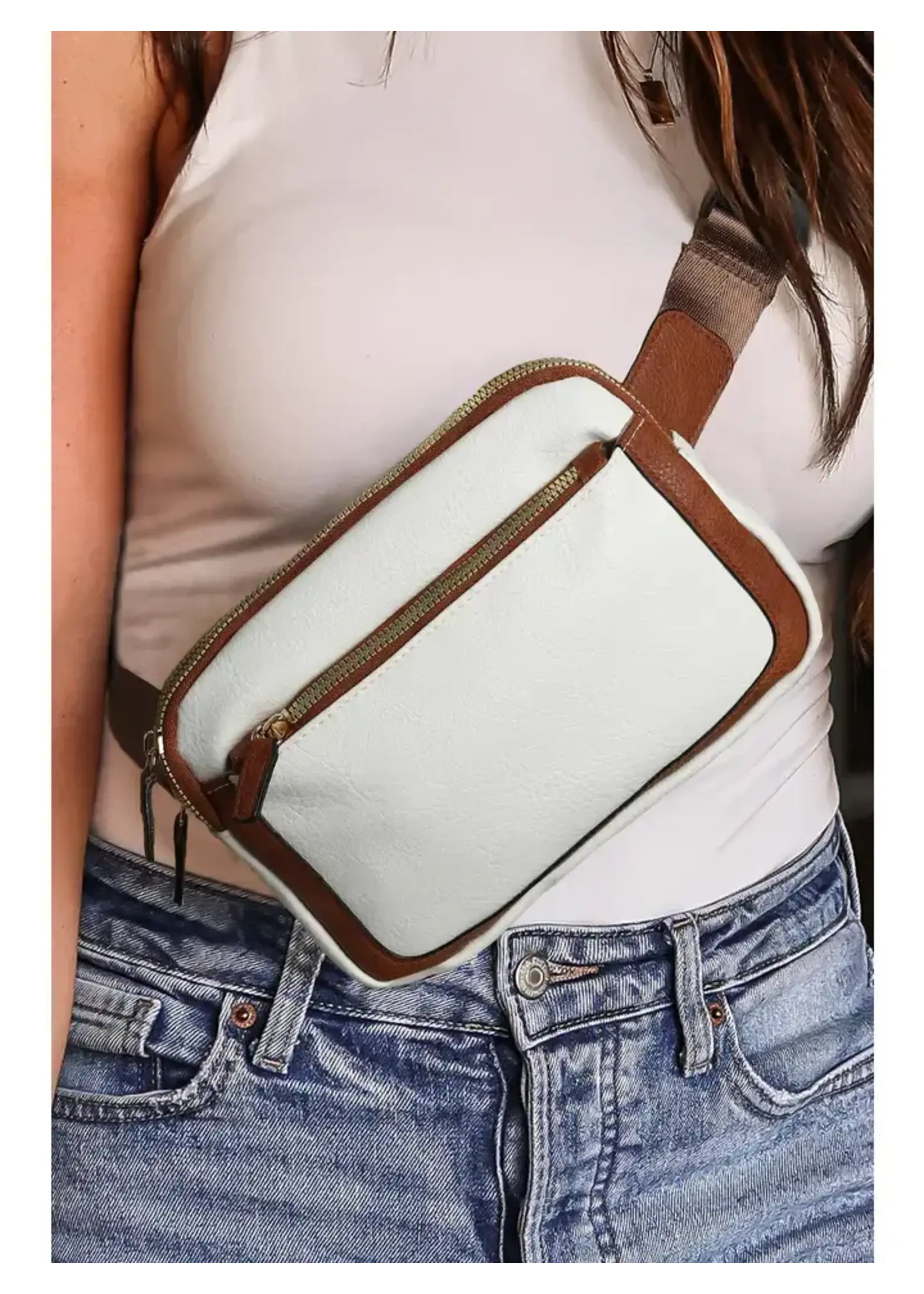 White Mini Leather Crossbody Bag