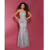 Fitted all lace spaghetti strap dress with a corset back