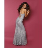 Fitted all lace spaghetti strap dress with a corset back