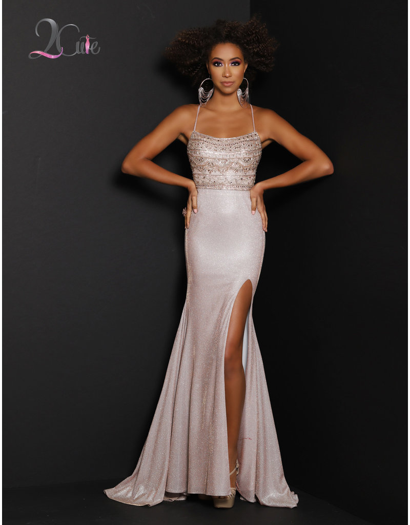Sparkle jersey fitted gown