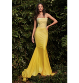 Spaghetti strap beaded fitted jersey gown CD0179