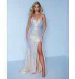 Sequin Tank v-neck fitted gown K600