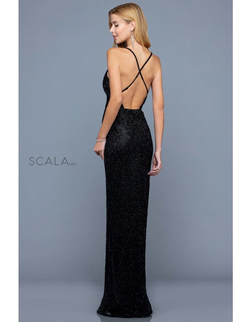 LONG STRAPPY TUBE BEADED GOWN 60173