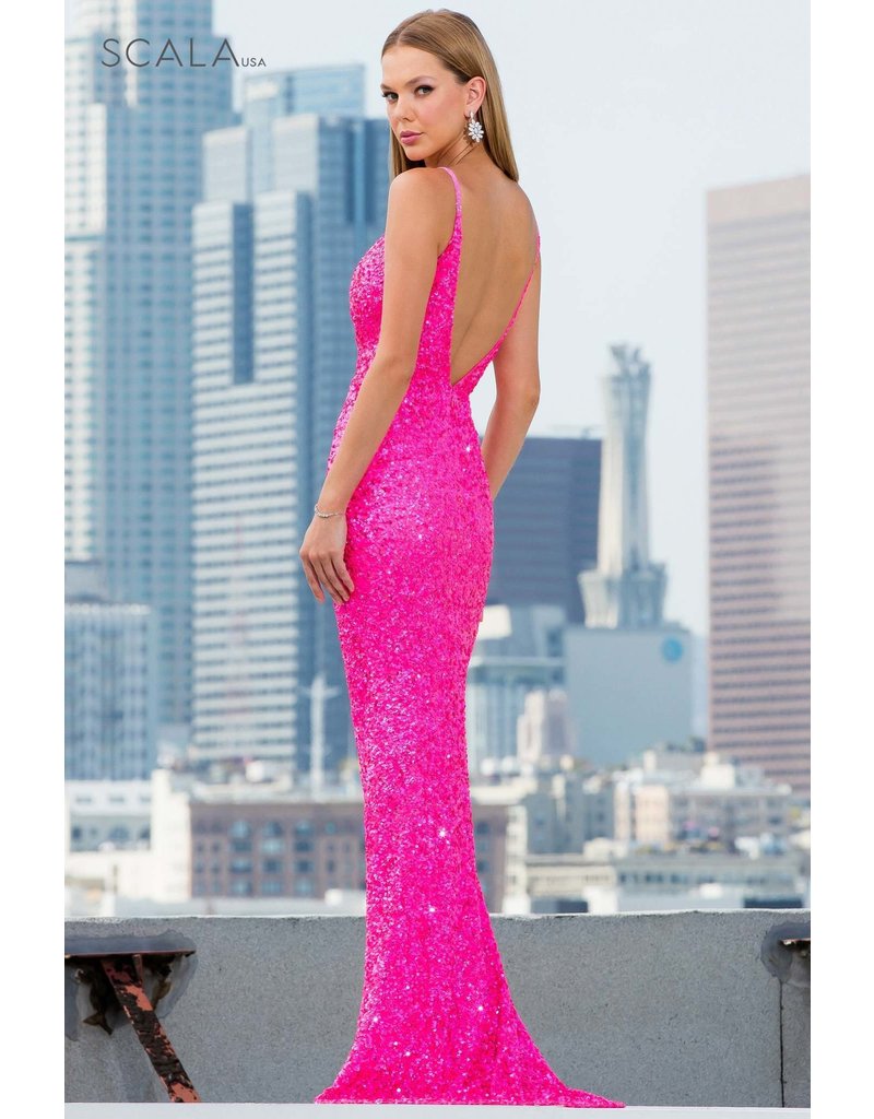 FULL SEQUIN SPAGHETTI STRAP DRESS 60297