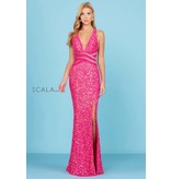 JEWELED WAIST FULL SEQUIN GOWN 60301