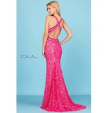 JEWELED WAIST FULL SEQUIN GOWN 60301