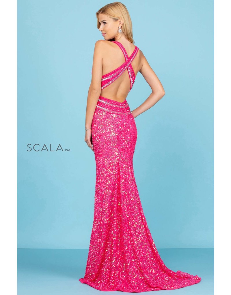 JEWELED WAIST FULL SEQUIN GOWN 60301