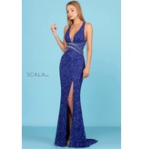 JEWELED WAIST FULL SEQUIN GOWN 60301