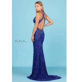 JEWELED WAIST FULL SEQUIN GOWN 60301
