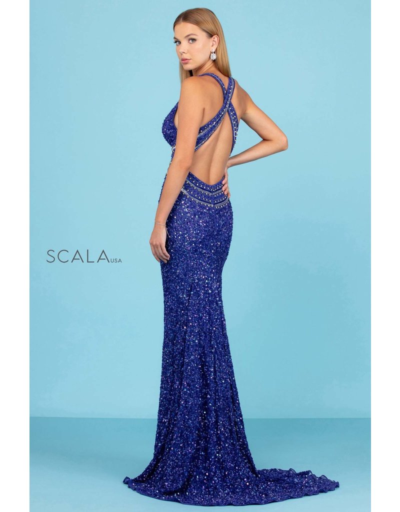JEWELED WAIST FULL SEQUIN GOWN 60301