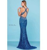 JEWELED WAIST FULL SEQUIN GOWN 60301