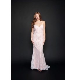 IVORY LACE OVER COLOR, FITTED MERMAID 2313