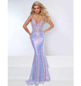 Sequin halter fitted gown 20193