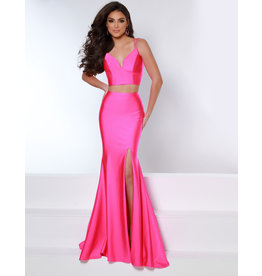 Jersey v-neck fitted 2piece gown 20324