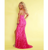 One shoulder fitted sequin gown w/leg slit 20103