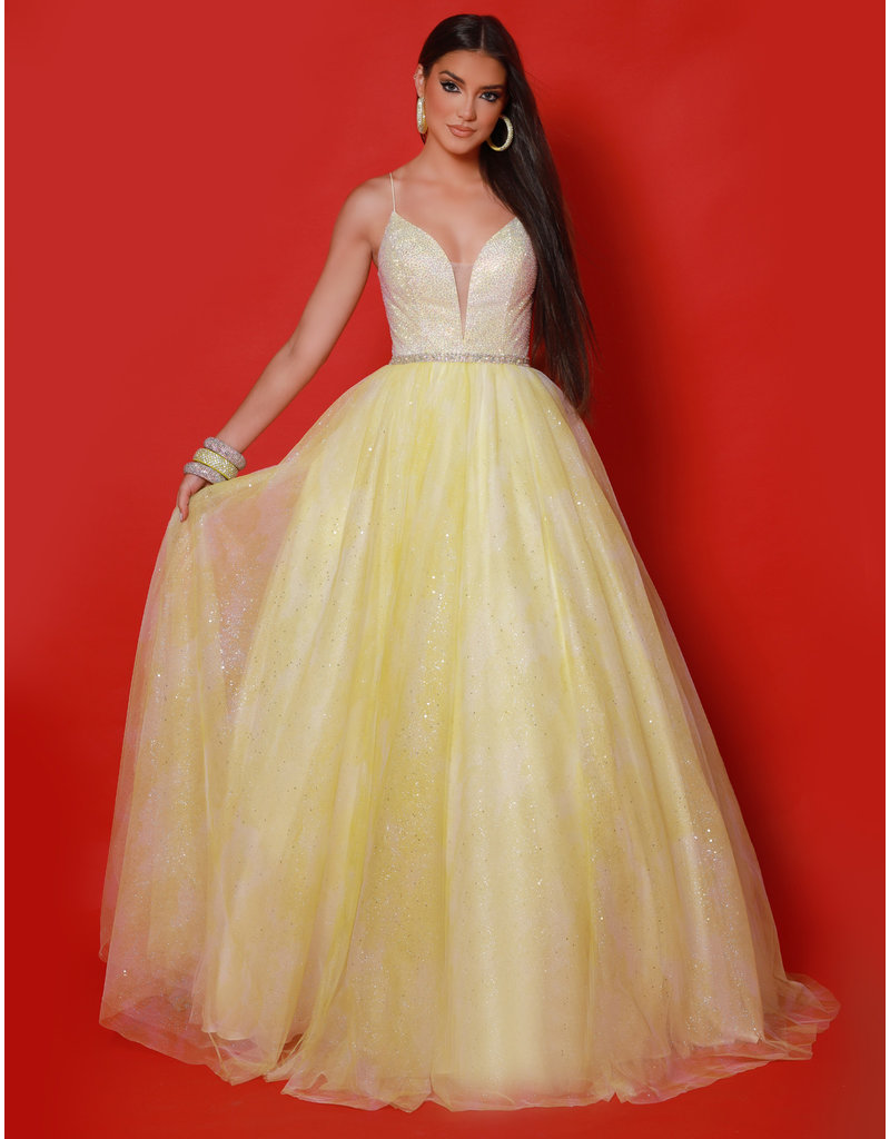 Beaded bodice sparkle tulle ballgown 20144