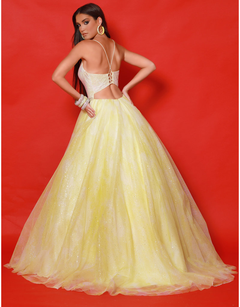 Beaded bodice sparkle tulle ballgown 20144